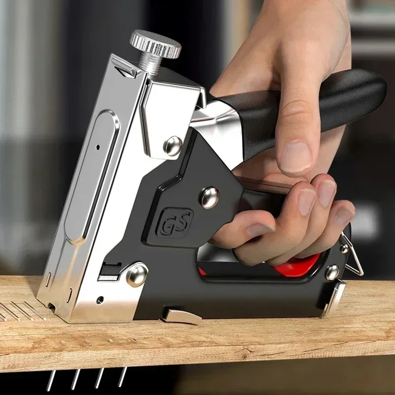 4 In 1 Manual Nailing Gun Construction Stapler Air Nail Woodworking Special Staple Book Household DIY with 800 Staple WORLDKPI