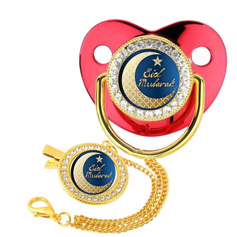 Sucette rouge pour nouveau-né musulman, anneau de dentition en silicone pour nouveau-né, bisphénol, sans A, cadeau pour nouveau-né, bouche de jeu à mâcher orale