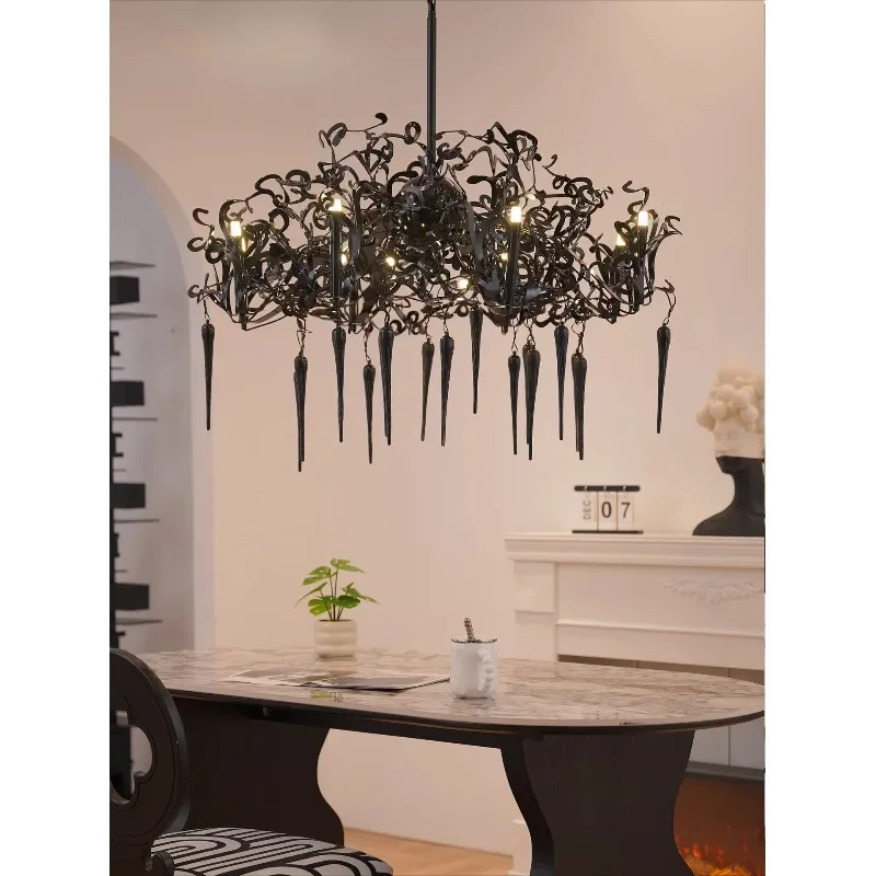 Dining room chandelier light luxury living room medieval lamp