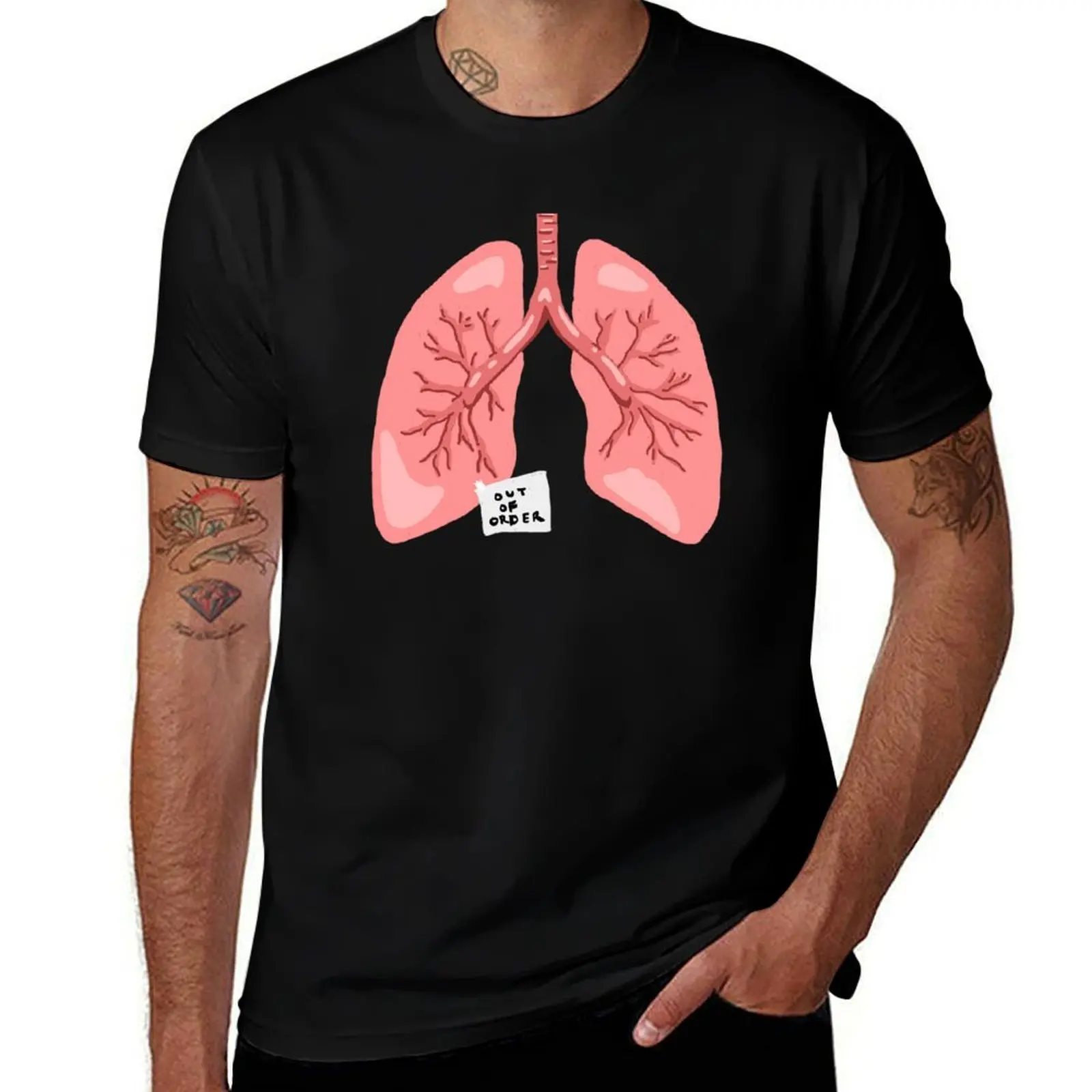 Out of Order Lungs T-Shirt Casual Loose Fit Summer Tee Shirt T-Shirt
