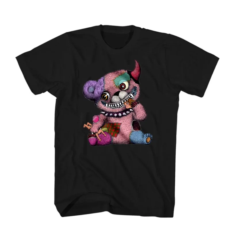 

Independent High Luxury T-shirt Ideas Pink Toy Plush Bear Small Brown Bear National Fashion Short Sleeve Women's T-shirt