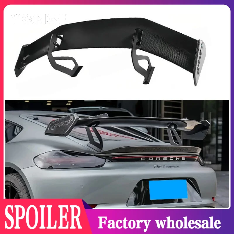 Carbon Fiber Hinten Trunk Boot Schwanz Spoiler Doppel-Deck Flügel Lippe für Porsche Cayman 718 987 997 998 981 911 Boxster GT4