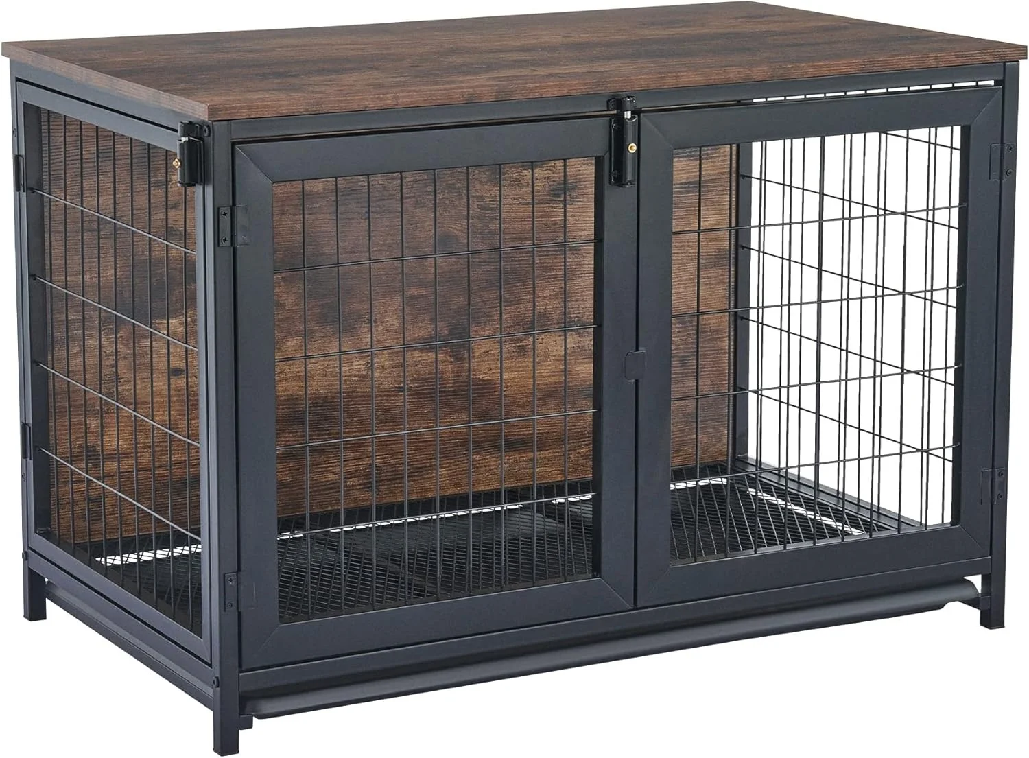 Wholesale Large Sturdy Wooden Dog Crate with Beautiful Solid Pattern Multi-Functional Indoor Dog Cage Furniture Ideal for Room