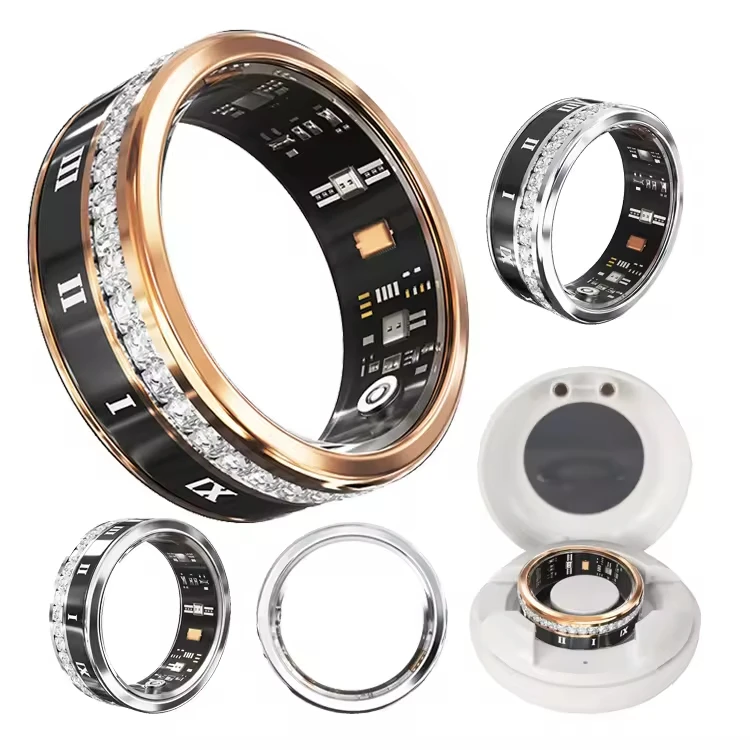 2025 Новое кольцо на палец с бриллиантом, модное кольцо для здоровья для Android IOS, фитнес-трекер, пульсометр, кислород в крови, IP68, спортивное смарт-кольцо