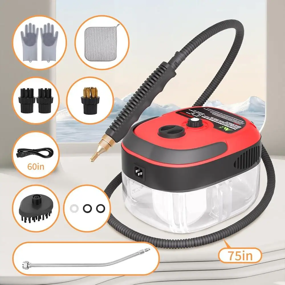 휴대용 가압 스팀 청소기 2500W 휴대용 고압 딥 청소 기계 홈 실내 장식 바닥 자동차 등