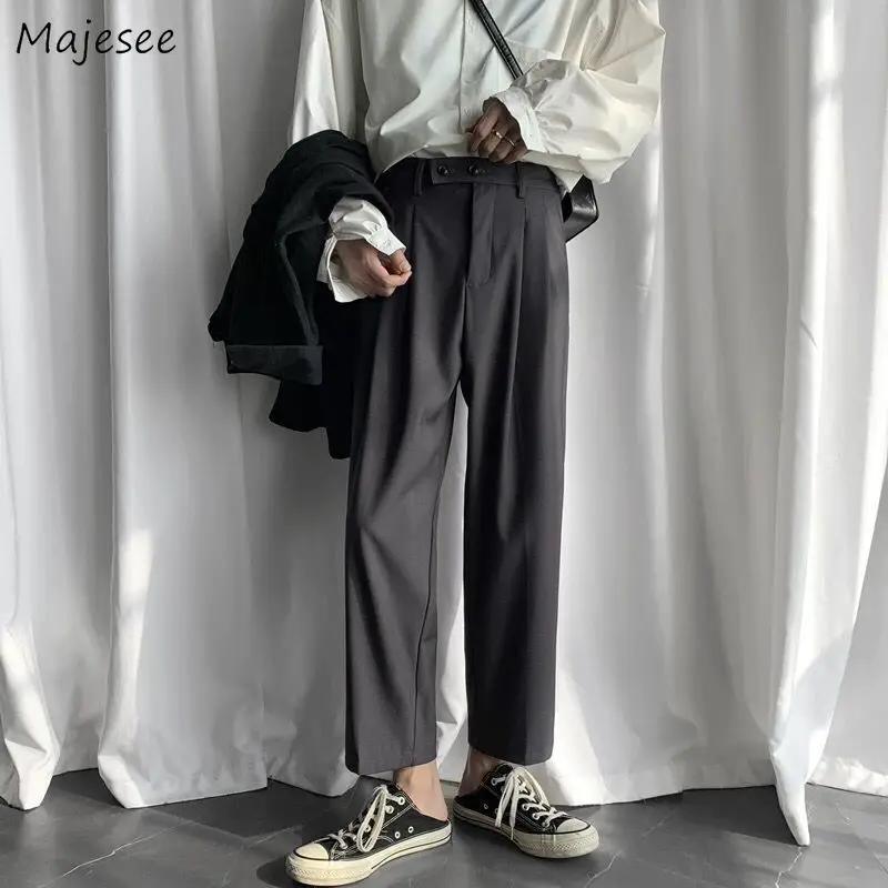 

Pants Women Solid Straight Drape Japanese Unisex Kpop Retro Casual Minimalist Trousers High Waist Hot Sale Chic Fashion New Ins