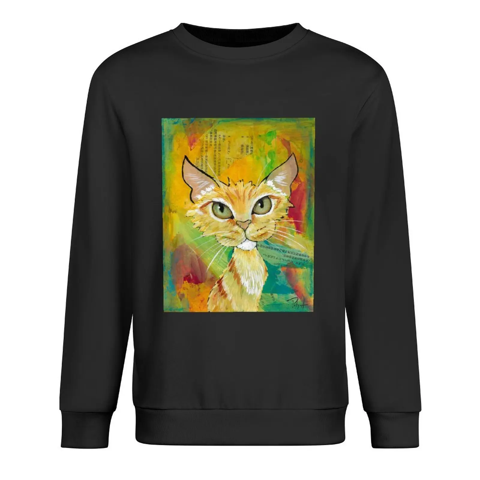 

Buttercup Funky Feline painting Pullover graphic t shirts men tracksuit men fashion men mens clothes winter man sweatshirt