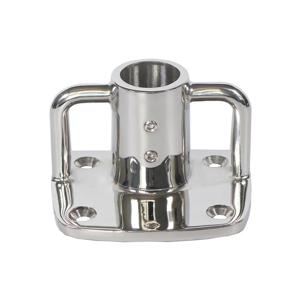 Stainless Steel Base Marine Flagpole Base 90 Degree Boat Yacht Rail Polished Fittings Elbow Holder Support Handrail