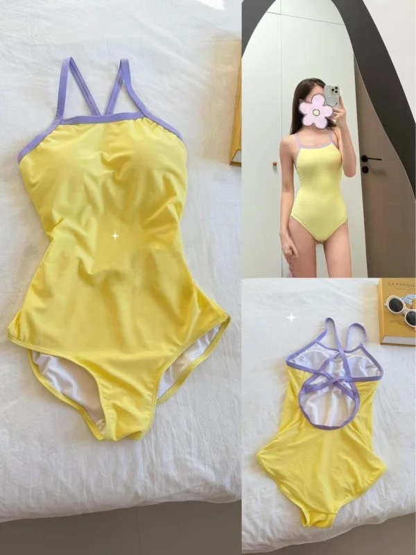 

High Elastici Ladies Speed Suit Swimsuit Pure Desire Sle Beach Vaion Women's Sportswear Bal Removable Chest Pad