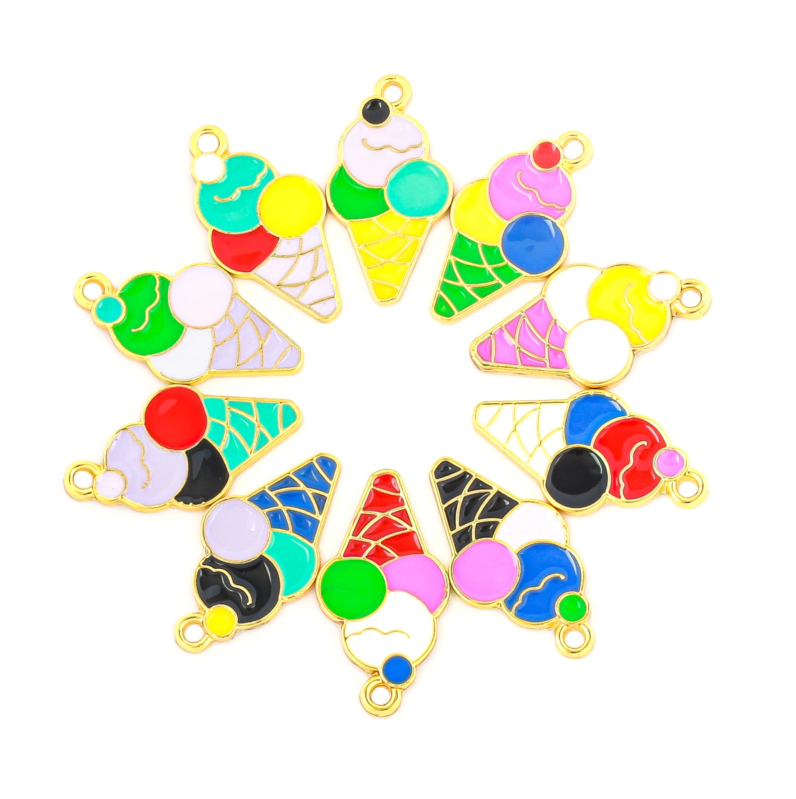 

30pcs Drop Oil Sorbets Ice-cream Popsicle Charms Fit for Bracelet Bangle Making DIY S15