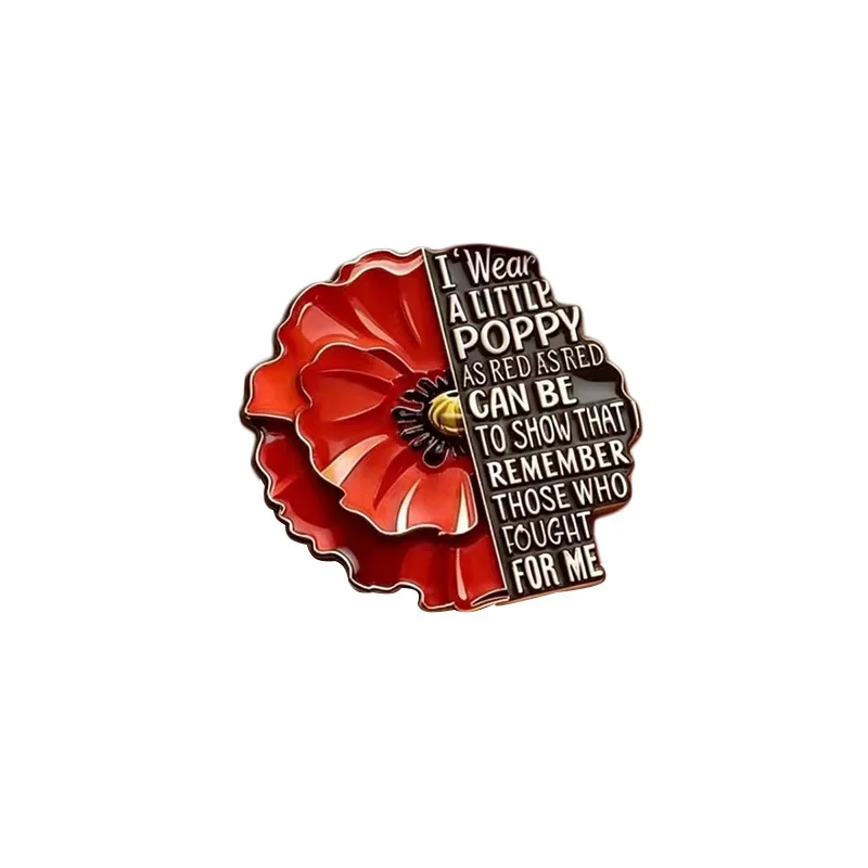 Creative Red Friday Brooch Memorial Day Badges Remembrance Day Patriotic Fashion Clothes Pins Backpack Decoration Jewelry Gifts