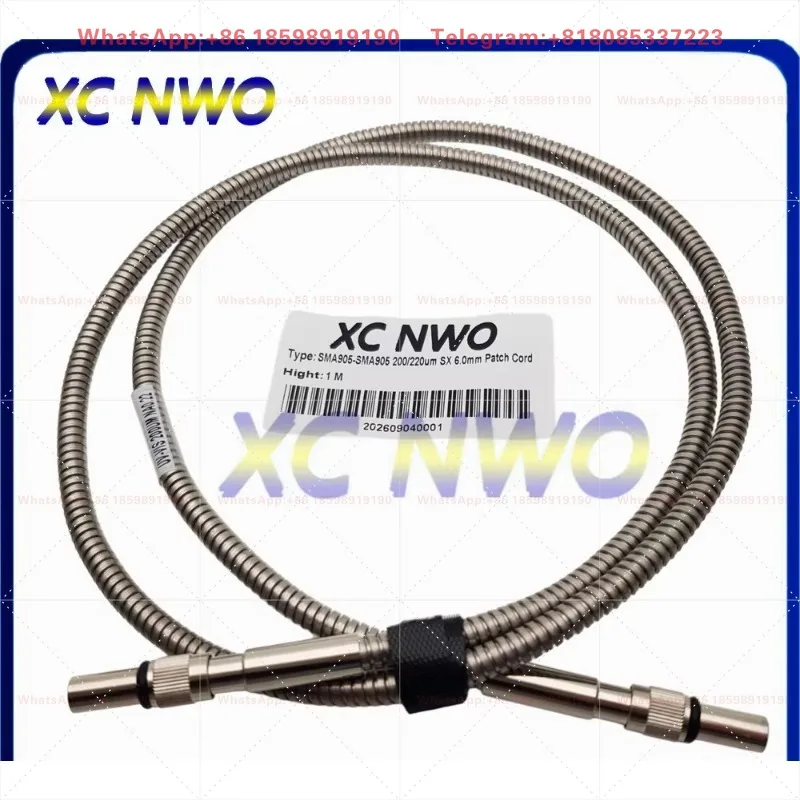 SMA-SMA905 Silica Core Metal Ferrule MM Simplex 1M UV-VIS 200um 6.0mm Armored Silica Fiber Optic Patch Cord Cable-