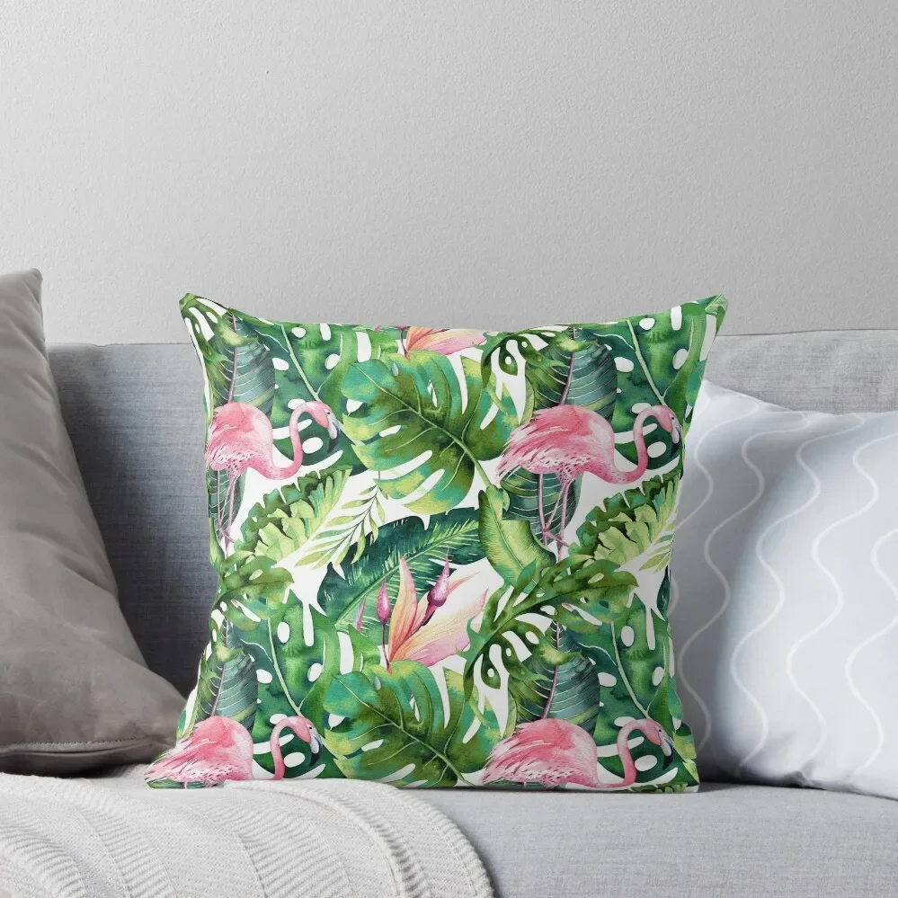 

Flamingo Tropical || #pattern #tropical Throw Pillow Covers For Sofas Embroidered Cushion Cover Ornamental Pillow Pillow