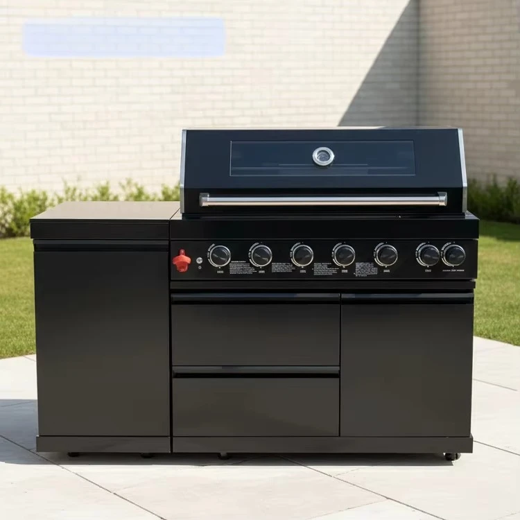 Customized 304 Stainless Steel Modular BBQ Kitchen Island Environmental Friendly Grill Station Cabinet with Storage Drawer
