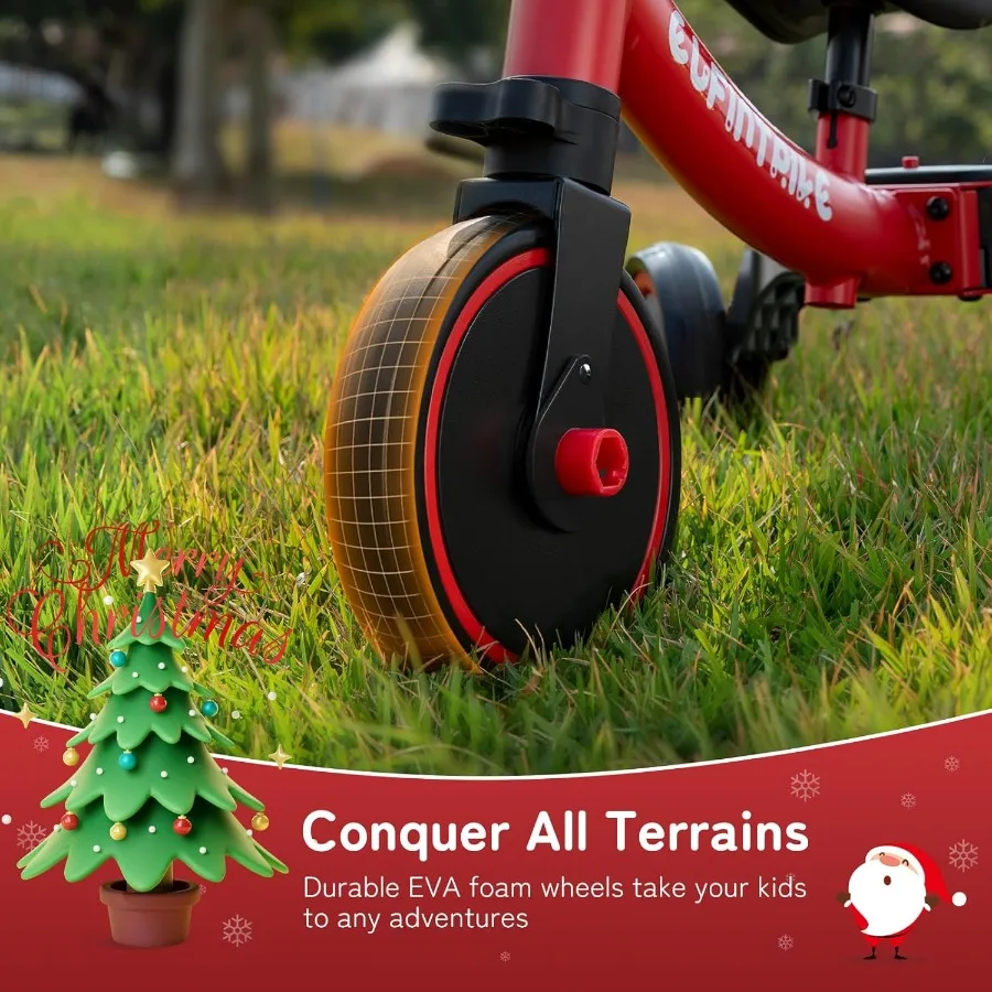 จักรยานเด็ก 5 in 1 สำหรับเด็กอายุ 1 ปี ถึง 4 ปี, รถสามล้อเด็ก, ของเล่นสำหรับเด็กชายและเด็กหญิง, ฝึกการทรงตัว