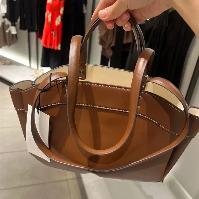 Women Pu Leather Shoulder Bag Retro Crossbody Bag Casual Portable Bucket Bag Tote Bag Underarm Pouch Large Capacity Shopping bag