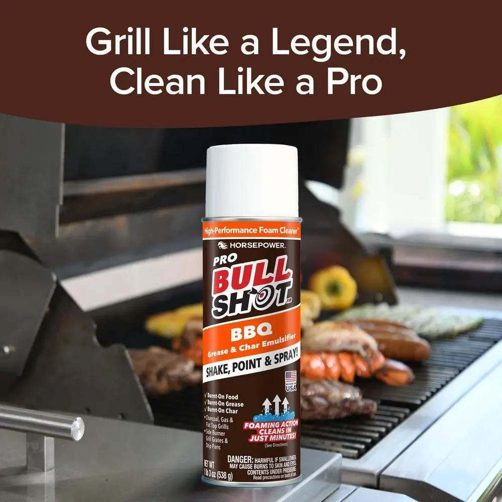 Super-Concentrated Foaming Grill Cleaner, Made in USA, Shake, Point & Spray, Emulsifies Grease & Char on Grills, Stove Burners,