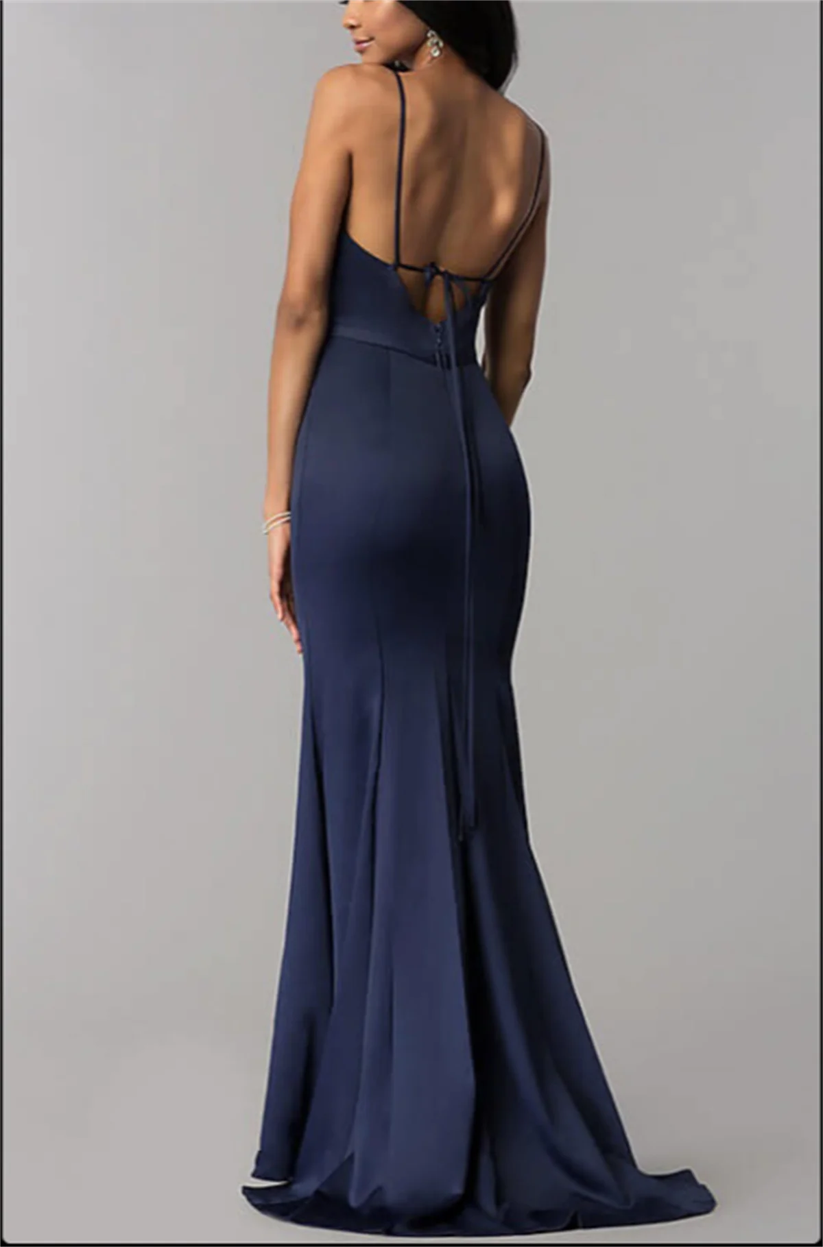 Blue French Evening Dress Sexy Corset Suspenders Backless Slit Dress 2024 New Special Occasion Party Chiffon Custom فساتينالسهر