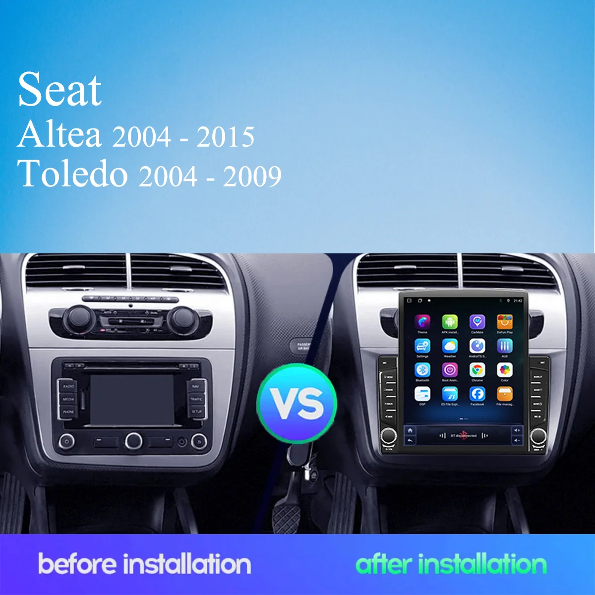 8Core 8G+128G Carplay Auto Car Radio Audio Stereo Tape Recorder HU Head Unit For Seat Altea 2004 - 2015 Toledo GPS DVD Cassette