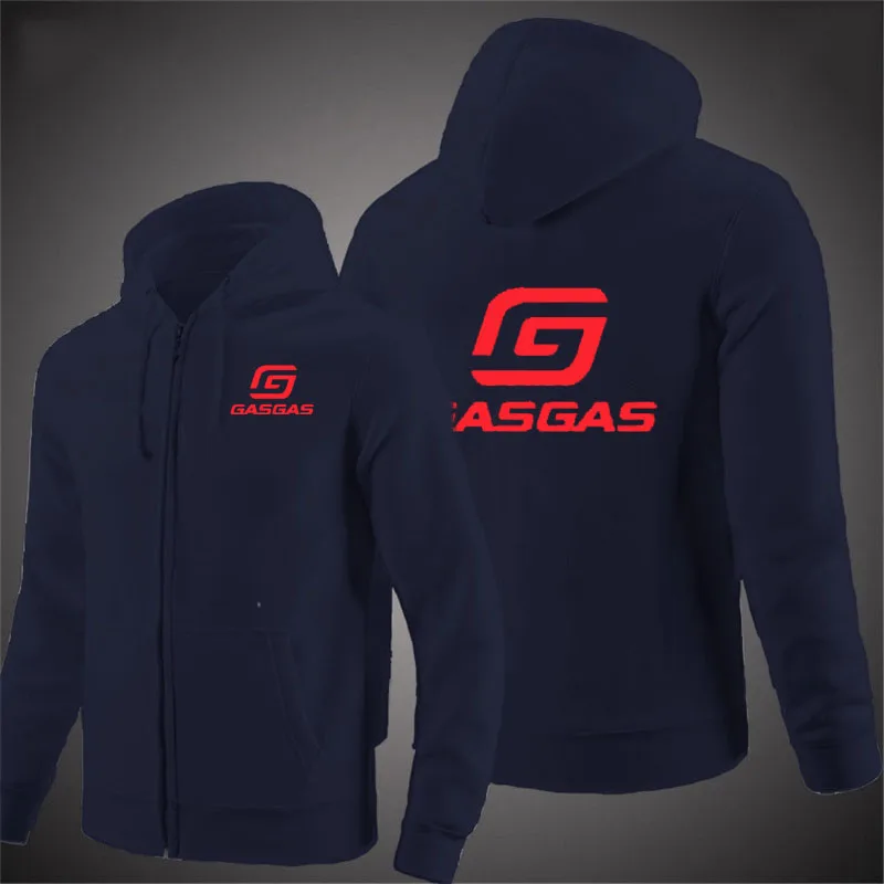 

2025 Spring Autumn Mens Hoodies gasgas motorcycle printing Coat Solid Color Zipper Fashion Pullover Sweatshirts Harajuku Top