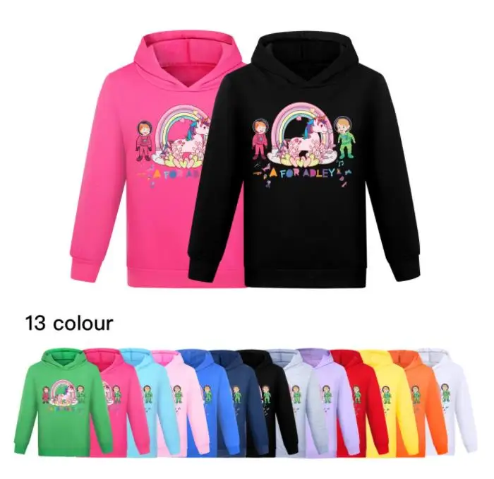 Newly Arrived Autumn Hoodies Children A for Adley Print Clothes Boy Coat Girls Sweatshirts Kids Long Sleeve T-Shirts Hooded Top