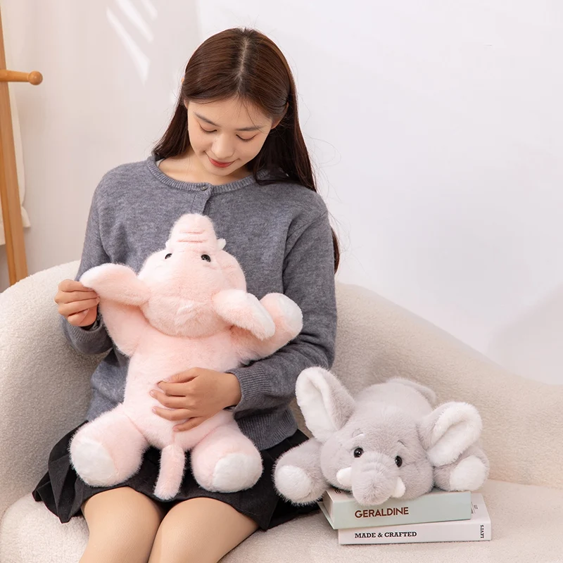 سوبر لينة رمادي الفيل ألعاب من القطيفة لطيف محشوة آذان رفرافية طويلة أفخم الفيل الحيوانات بلوشي المعانقة وسادة الاطفال هدية عيد الميلاد #4