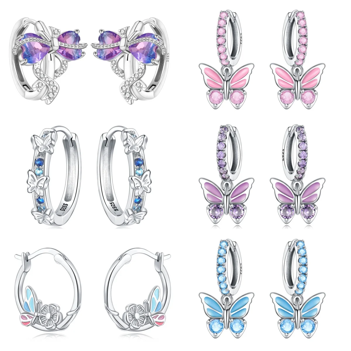 

CYMYSS 2025 New S925 Sterling Silver Zircon Love Bow Drop Earrings Fine Jewellery Birthday Gift Party Travel Women's Earrings