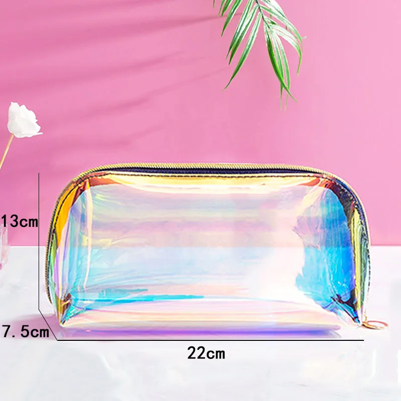 Modische PVC Transparente Damen-Kosmetiktasche Laser-Beauty-Organizer Beutel Mini Jelly-Tasche für Damen Kosmetiktasche – Detail 8