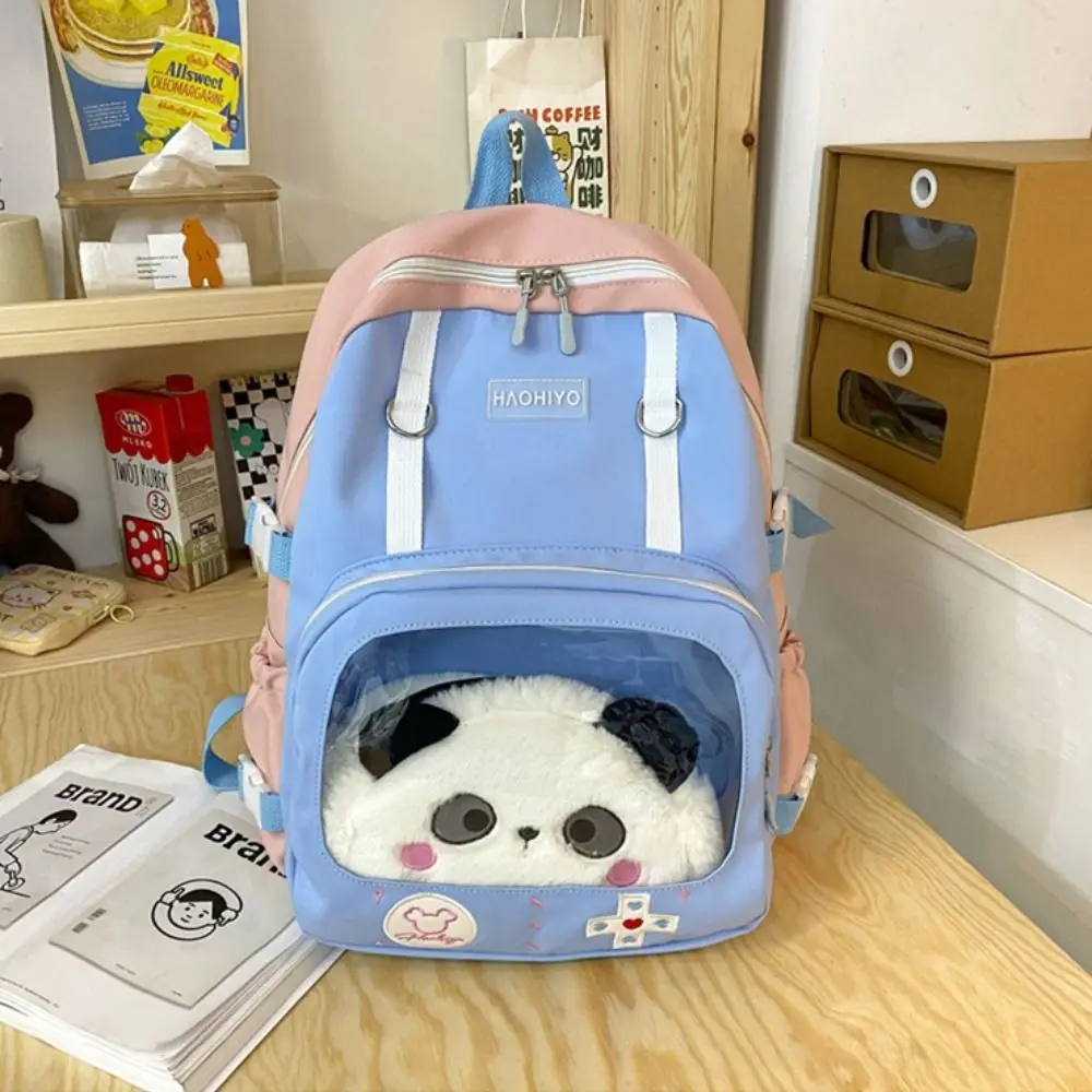 Large Capacity Transparent Students Backpack PVC Multi Pocket School Bag Fashion Casual Double Shoulder Bags College