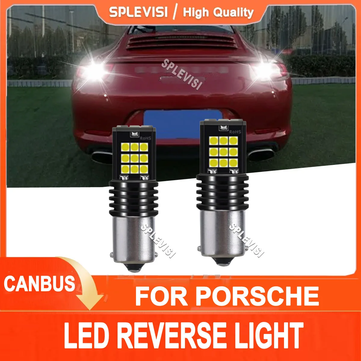 

2x 1156 BA15S 6000K White LED Back Up Reverse Light Upgrade Set Fit For Porsche 911 Boxster Cayenne Cayman