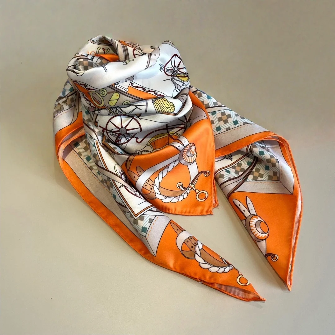 

High-Quality Silk Women Scarves Versatile Mulberry Silk Square Scarves and Headscarves Printed Shawls Stylish Accessories Gifts
