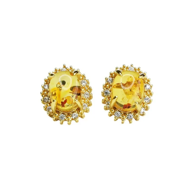 أقراط بيبالد العنبر الطبيعية قطرات الأذن زخرفة المجوهرات النسائية 3122104