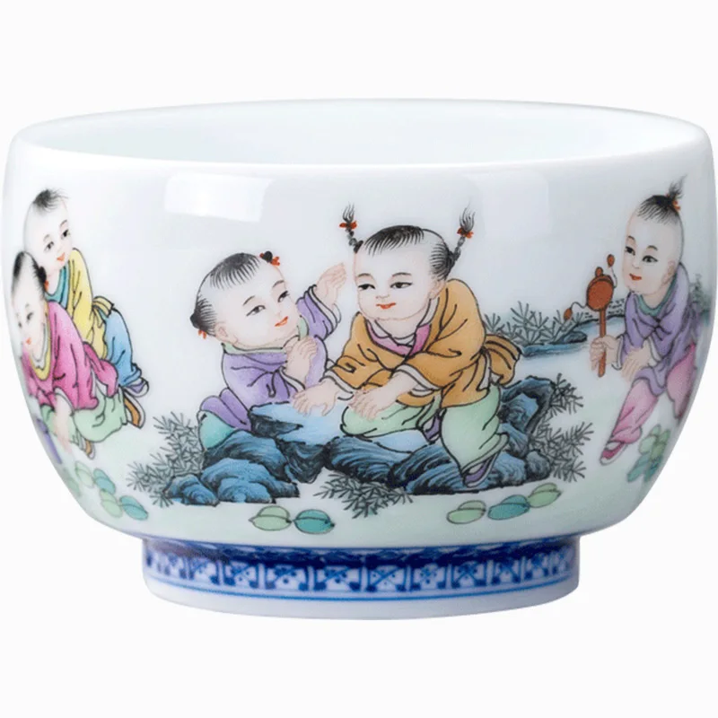 Rongshan Tang Atte Mud Ceramic Cup Jingdezhen Hand Painted Master Cup Tea Cup Painted Bowl Cup Kung Fu Tea Set