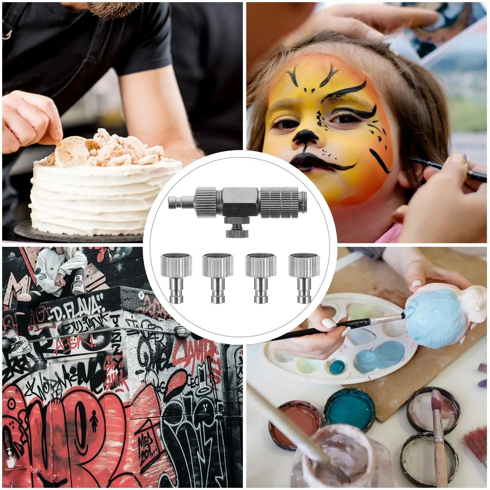 Airbrush Quick Connector Compressor Fitting Conversion Adapter for Airbrushing Spray Hose Metal Accessories Release