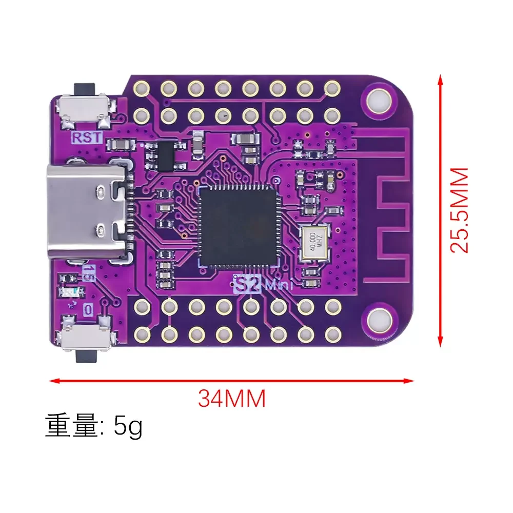 ESP32 S2 Mini WiFi Board Based ESP32-S2FN4R2 ESP32-S2 4MB Flash Type-C Connect Compatible with MicroPython