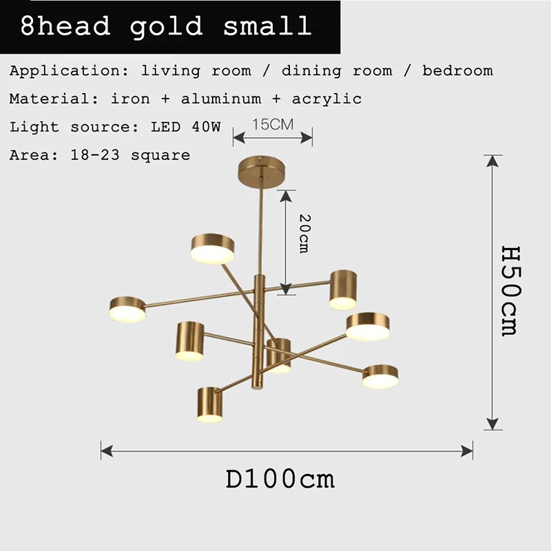 QINGYUNKE Kronleuchter Lang LED Nordic Stil Schwarz Gold Weiß 4