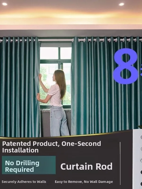 

8-Meter Long Retractable Rod Curtain Rod Roman Sti Adjustable Bath Curtain Rod No Drilling Required Suction Cup Drng Ra