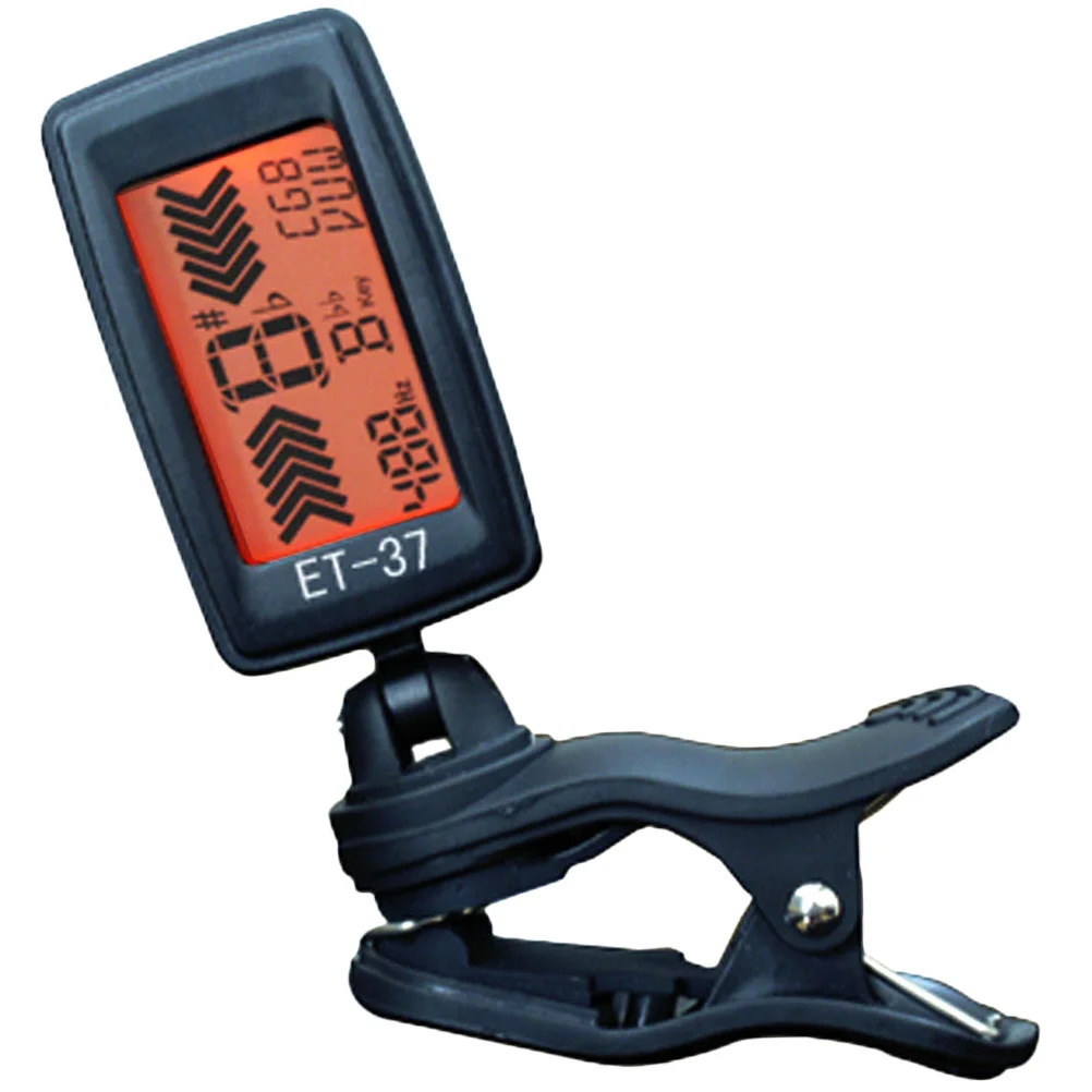 

1pc Guitar Tuner Et-37 Black For Ukulele Pizzicato Instruments Digital Display Tuning Tool Musical Instrument Accessory