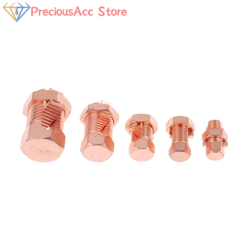 TJ Series Split Bolt Connector Copper Clamp Electrical Wire Terminal T/J-10 16 25 35 50 70 Cable Repair Accessory