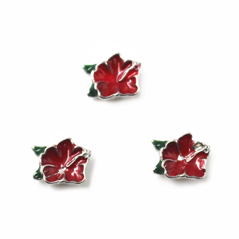 Hot sale 12pcs/lot rose-bengal charms flowery pattern charms for locket Charms fashion jewelry