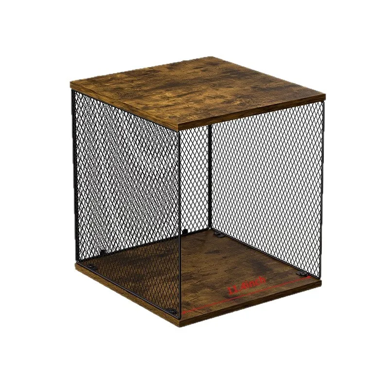 

Iron and wood combined stackable box vinyl record storage basket country retro classical music record storage box