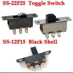 1-10Pcs Slide Switch 2 Position 6 Pins With Fixed Hole Handle DPDT 2P2T SS22F25- G7 SS-12F15 Toggle Switch  DC 12V