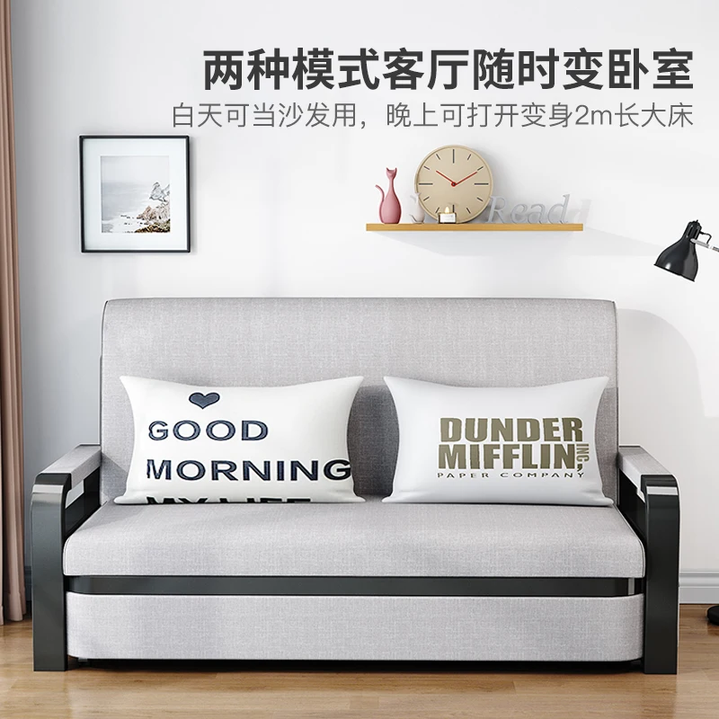 Sofa bed folding dual-purpose single small apartment Internet celebrity multi-functional lunch break bed rental living room balc view 2