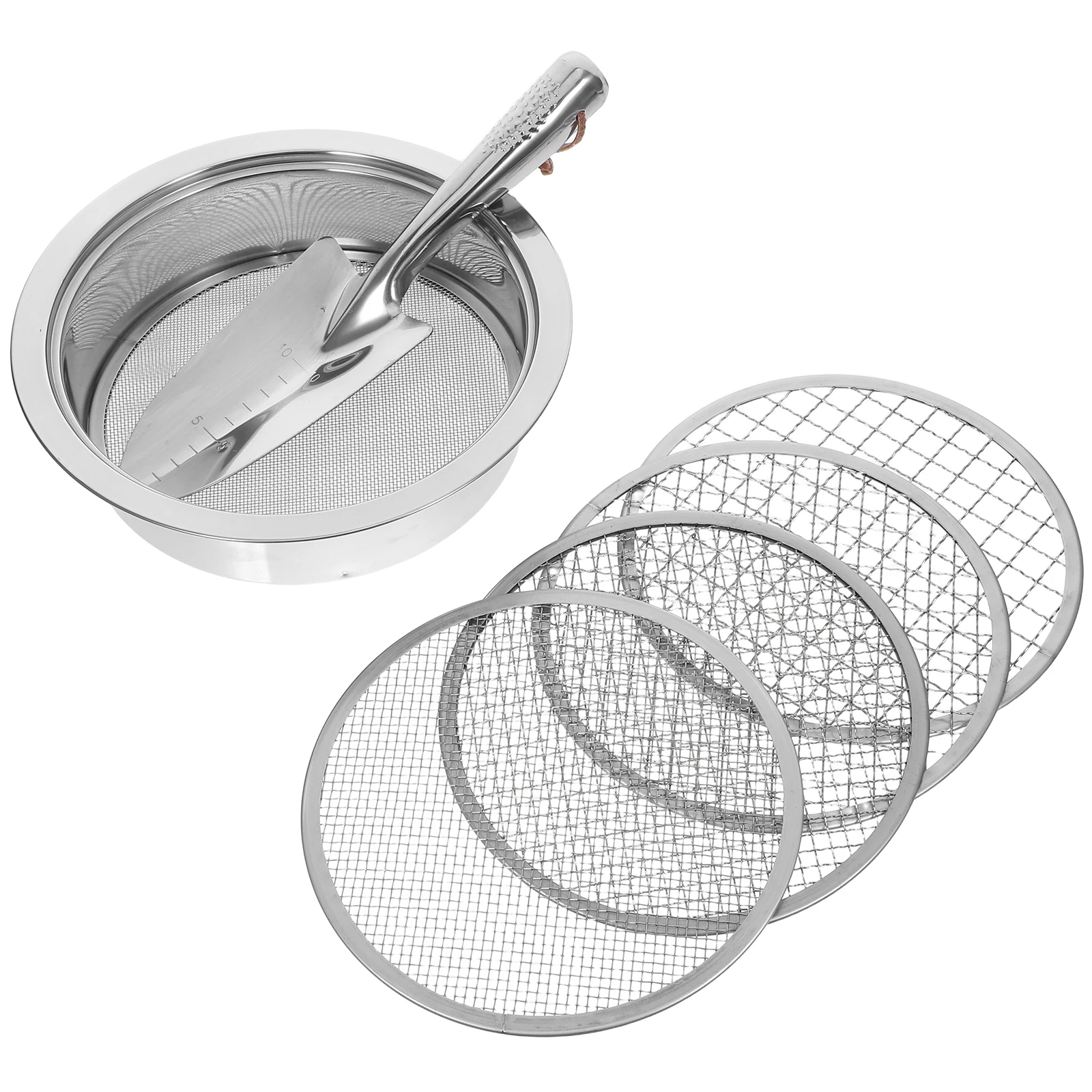 

1 set 1 Set Stainless Steel Set Garden Fine Mesh For Dirt Sand Rocks Compost Heavy Duty Large Screen Sifting Tool Home Outdoor