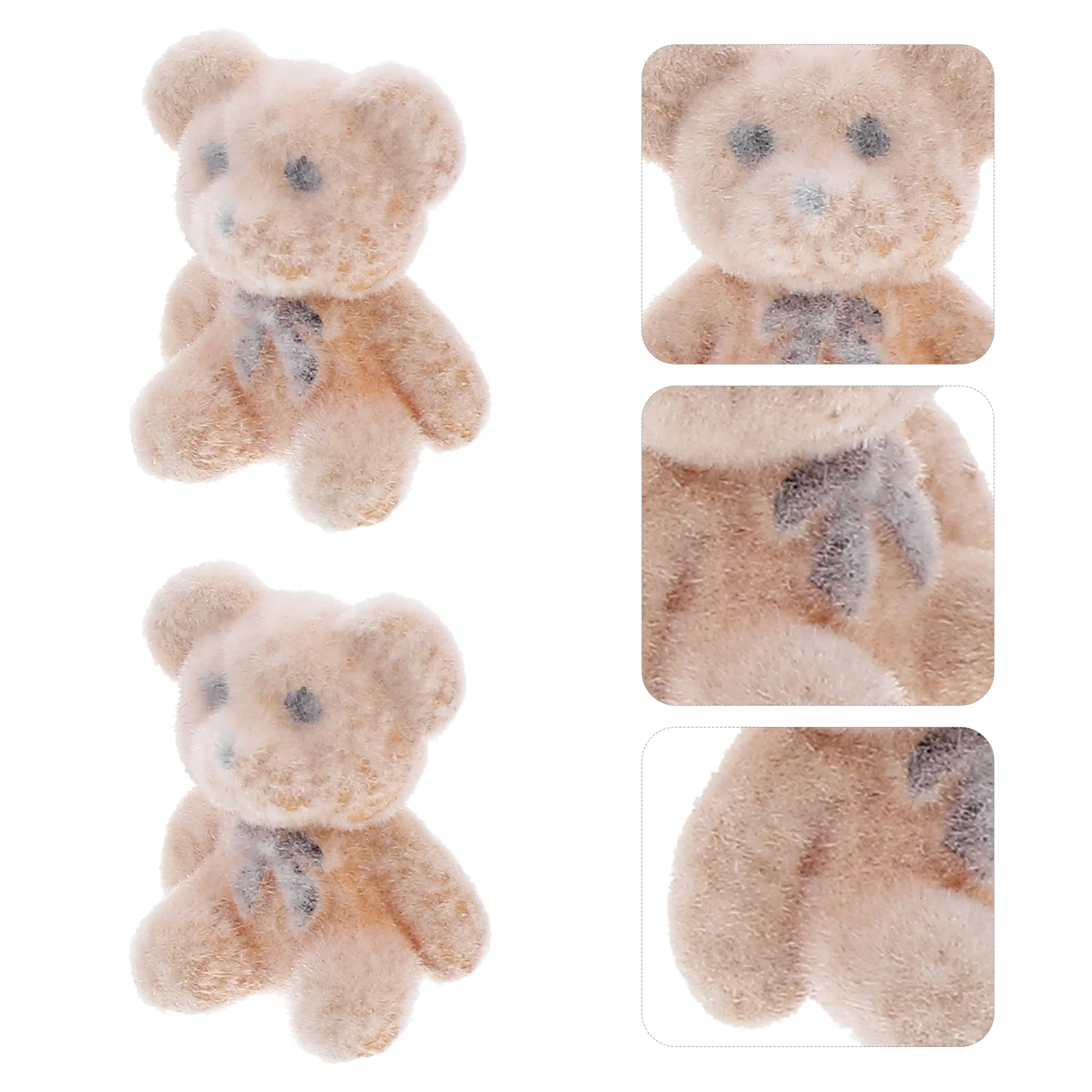 

10 Pcs Mini Bear Gift Flocked Decorations Charm Miniature Figurines Pvc Tiny