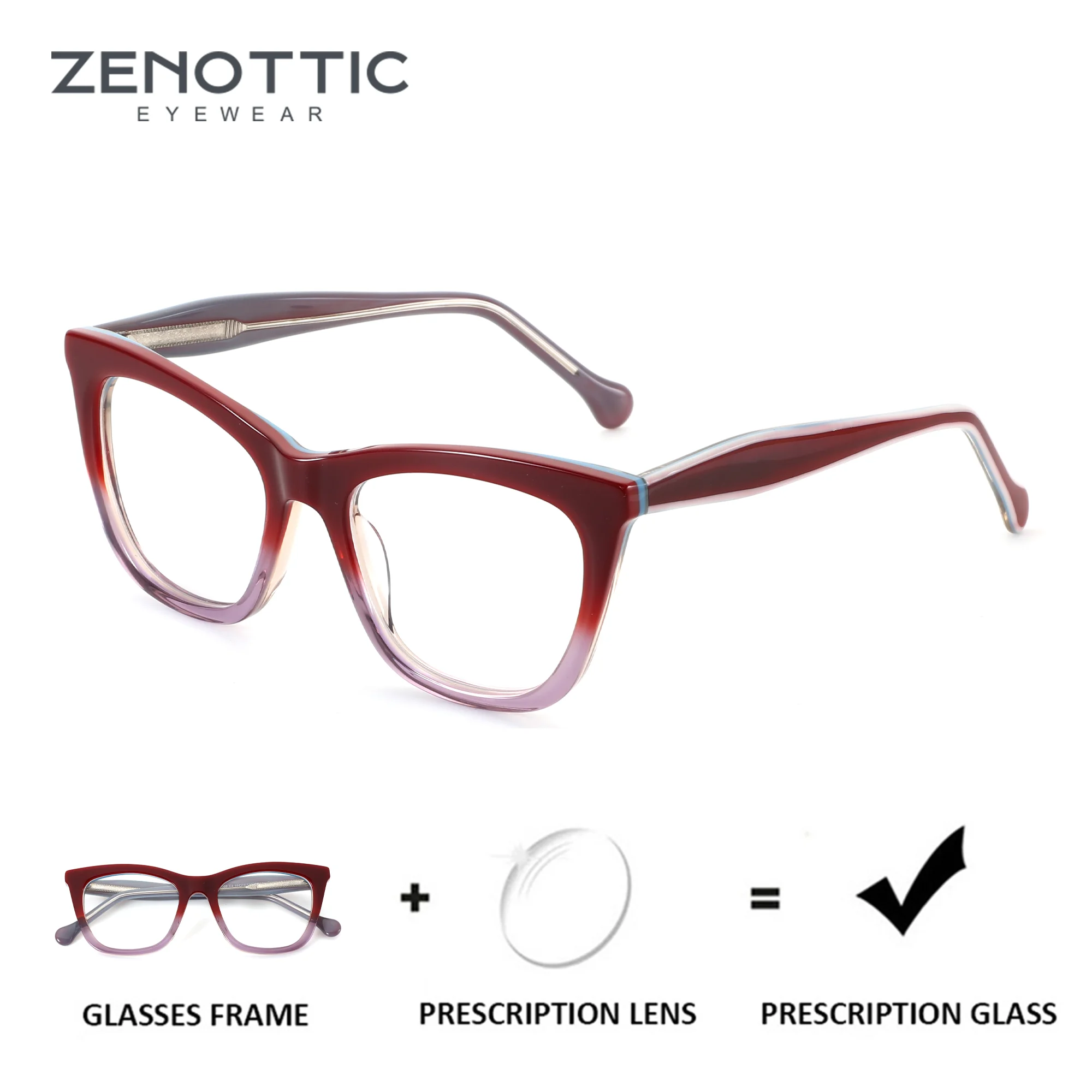 

ZENOTTIC (размер S) ацетатные очки по рецепту для женщин, прогрессивные мультифокальные линзы с бабочками, оптические очки для близорукости