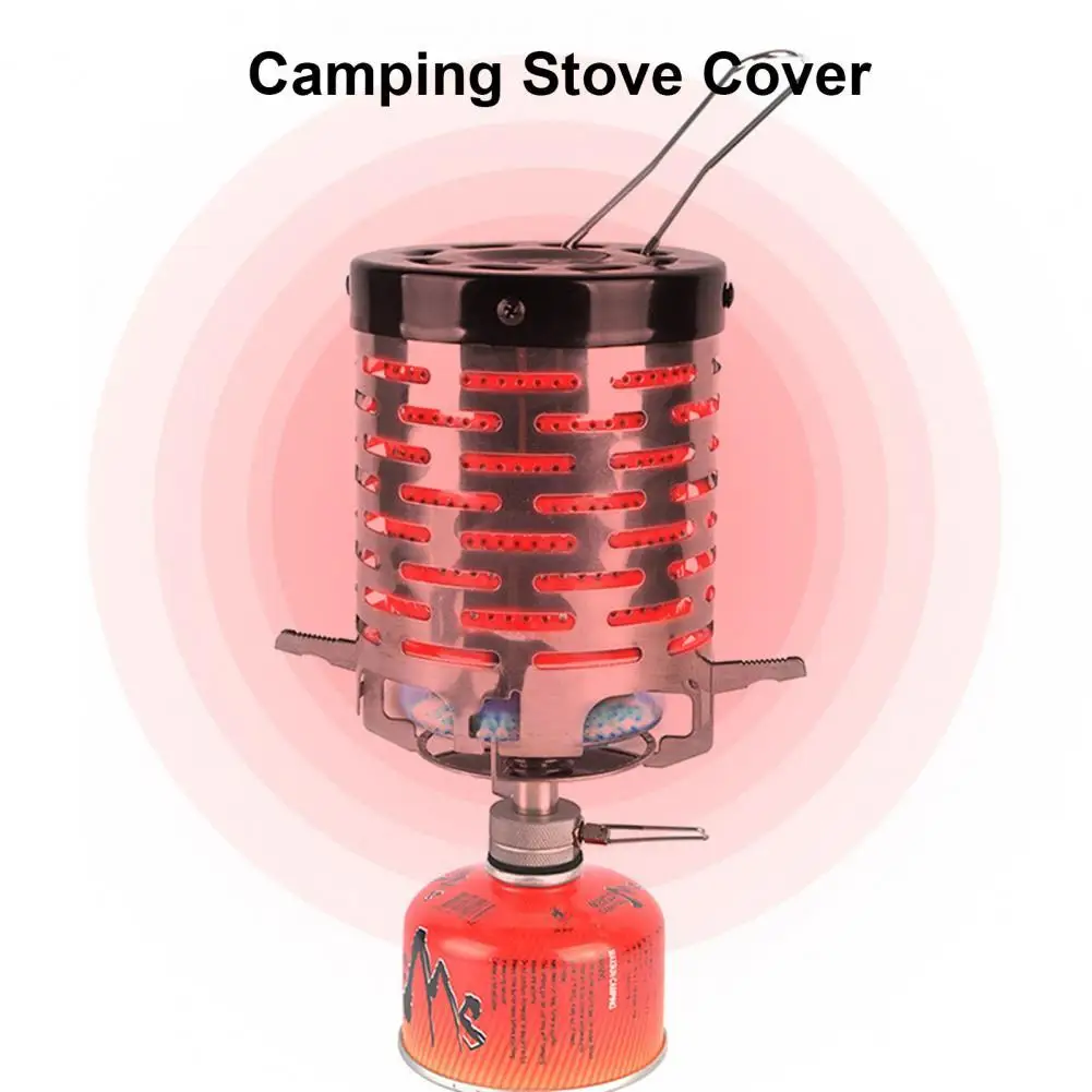 Camping Stove Cover Double-Layer Rapid Warming Portable Tent Heating Cover with Handle for Hiking Backpacking Traveling