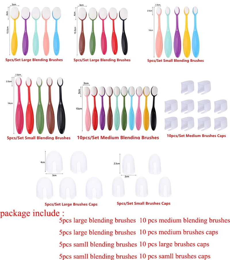 Set aus weichen Pinseln und Pinselkappen aus synthetischem Material, flaches Set für DIY-Scrapbooking, Kartenherstellung und Tintenapplikation – Detail 3