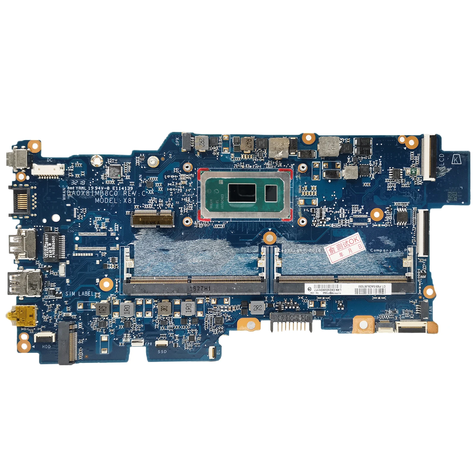 DA0X8IMB8C0 For HP Probook 430 G6 HSN-Q14C Notebook Mainboard With I3-8145U I5-8265U CPU DDR4 Laptop Motherboard