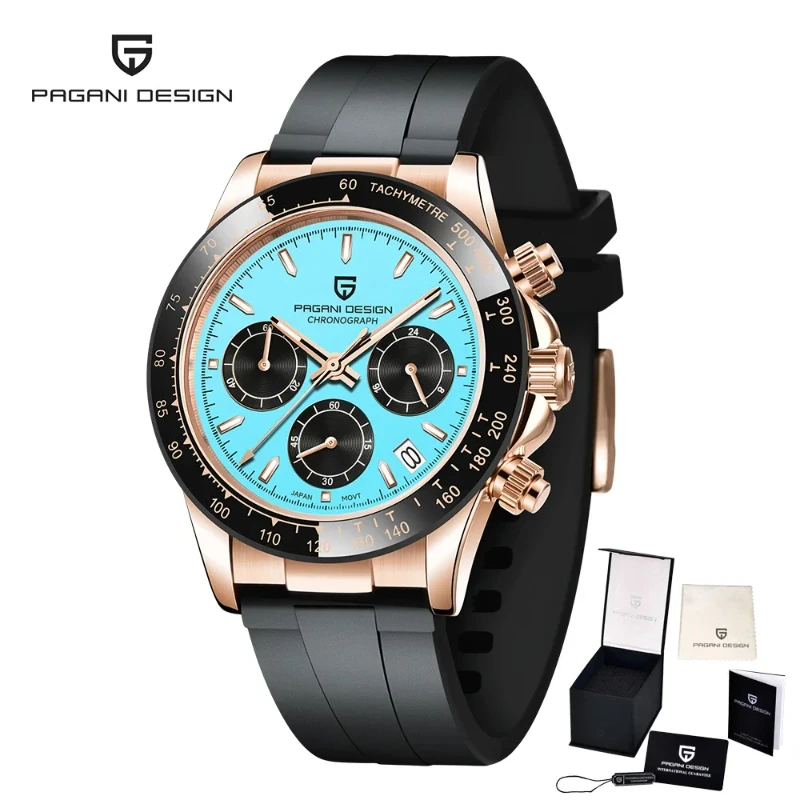 New PAGANI DESIGN PD-1664 Meteorite Dial Fashion Men Quartz Wristwatches 100M Sapphire Glass Chronograph Relogio Masculino